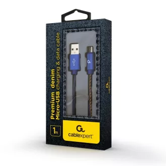 Gembird pleteni kabel iz džinsa USB-A/mikroUSB 1m