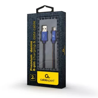 Gembird pleteni jeans kabel USB-A/Svetloba 2 m