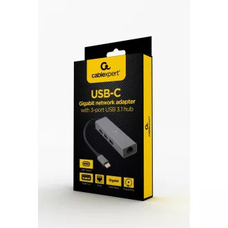 Gembird USB-C GBit adapter 3x USB 3.1 Gembird USB-C GBit adapter 3x USB 3.1