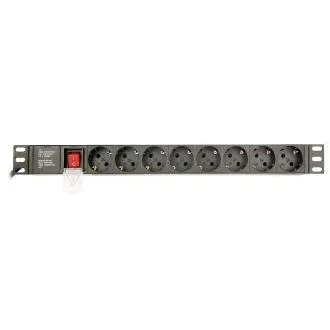 Gembird PDU 8 priključkov, 1U, 16 A, 3m Gembird PDU 8 priključkov, 1U, 16 A, 3m