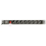 Gembird PDU 8 priključkov, 1U, 16 A, 3m