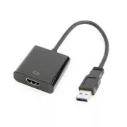 GEMBIRD USB 3.0 do HDMI, M/F, 15 cm, črna