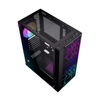 Gembird Computer Fornax 2500 ARGB/Midi Tower/Transpar./Črna