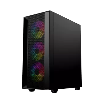 Gembird Fornax 4000 ARGB/Midi Tower/Transpar./Črna