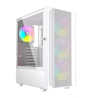 Gembird Fornax 4000 ARGB/Midi Tower/Transpar./White