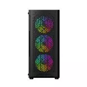 GEMBIRD Fornax 400X/Midi Tower/Transpar./Črna