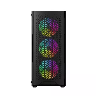 GEMBIRD Fornax 400X/Midi Tower/Transpar./Črna