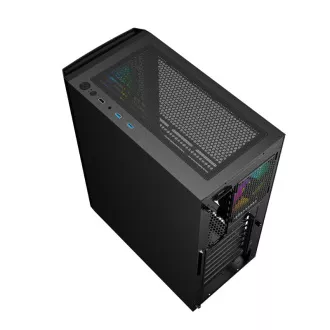 GEMBIRD Fornax 400X/Midi Tower/Transpar./Črna