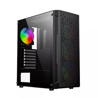GEMBIRD Fornax 400X/Midi Tower/Transpar./Črna