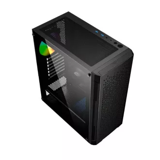 GEMBIRD Fornax 400X/Midi Tower/Transpar./Črna