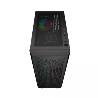 GEMBIRD Fornax 400X/Midi Tower/Transpar./Črna