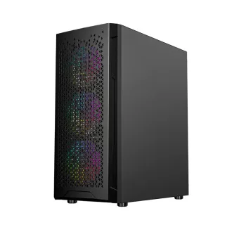 GEMBIRD Fornax 400X/Midi Tower/Transpar./Črna