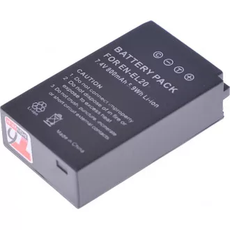 Baterija T6 power Nikon EN-EL20, EN-EL20a, 800mAh, 5,9Wh, črna