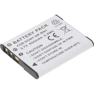 Baterija T6 Power Sony NP-BN1, 600mAh, 2,2Wh, siva