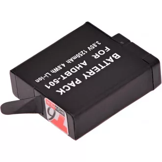 Baterija T6 Power za GoPro Hero5, Hero6 Black, AHDBT-501, AABAT-001, 601-10197-000, 1250mAh, 4,8Wh