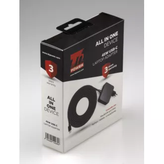 T6 Power Univerzalni adapter za prenosne računalnike, 45 W, USB-C