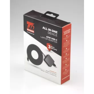 T6 Power univerzalni adapter za prenosne računalnike, 65 W, USB-C
