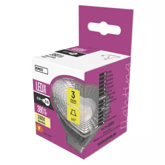 EMOS LED LAMPA CLASSIC MR16 4,5W(25W) 380lm GU5.3 WW