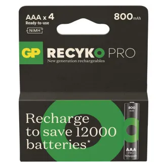 GP Baterija za ponovno polnjenje. ReCyko Pro AAA (HR03) 800 mAh- 4 kosi GP Baterija za ponovno polnjenje. ReCyko Pro AAA (HR03) 800 mAh- 4 kosi
