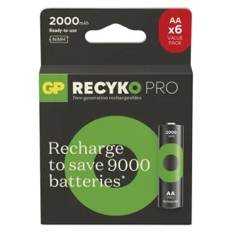 GP Baterija za ponovno polnjenje. ReCyko Pro AA (HR6) 2000mAh - 6 kosov GP Baterija za ponovno polnjenje. ReCyko Pro AA (HR6) 2000mAh - 6 kosov
