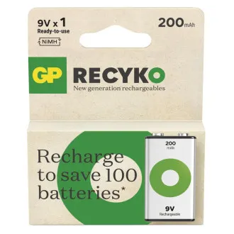 GP Baterija za ponovno polnjenje. ReCyko 200 (9V) - 1 kos GP Baterija za ponovno polnjenje. ReCyko 200 (9V) - 1 kos
