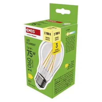 EMOS LED FLM A60 7,8W(75W) 1 060lm E27 WW EMOS LED FLM A60 7,8W(75W) 1 060lm E27 WW