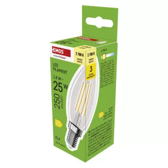 EMOS LED sveča 1,8W(25W) 250lm E14 WW
