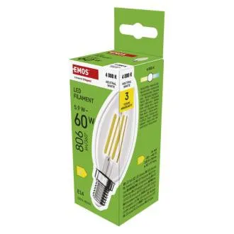 EMOS LED sveča 5,9W(60W) 806lm E14 NW EMOS LED sveča 5,9W(60W) 806lm E14 NW