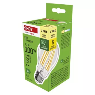 EMOS LED FLM A60 7,2W(100W) 1521lm E27 WW A CLASS