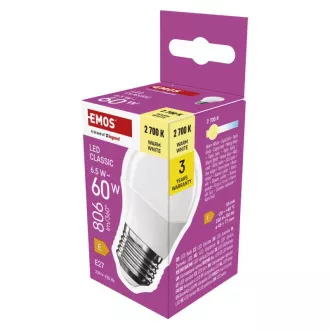 LED CLS MINI GLOBE 6,5W(60W) 806lm E27 WW LED CLS MINI GLOBE 6,5W(60W) 806lm E27 WW
