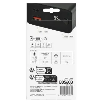 EMOS PWB NTBF20 20000MAH 65W PD 1×USB-C 1×USB-A EMOS PWB NTBF20 20000MAH 65W PD 1×USB-C 1×USB-A
