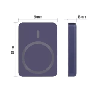EMOS POWERBANK WI 522, brezžično polnjenje 20 W, 5.000 mAh, MODRA, 1xUSB-C