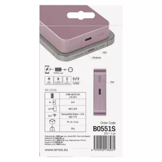 EMOS POWERBANK WI1046, brezžično polnjenje 20W, 10.000mAh, SALT, 1xUSB-C
