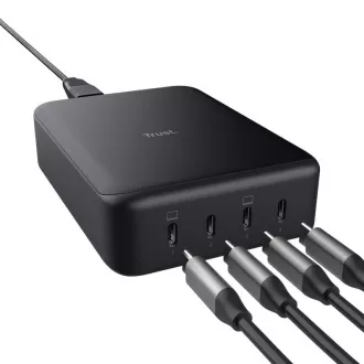 TRUST MAXO 240W 4-PORTNI NAMIZNI POLNILNIK USB-C