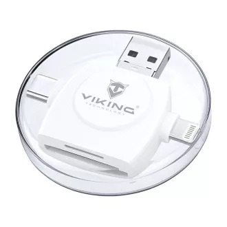 Čitalnik pomnilniških kartic VIKING V4 USB3.0 4V1 bela Čitalnik pomnilniških kartic VIKING V4 USB3.0 4V1 bela