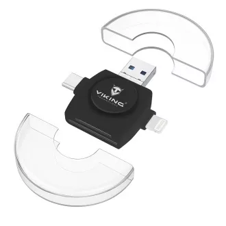 Čitalnik pomnilniških kartic VIKING V4 USB3.0 4V1 bela Čitalnik pomnilniških kartic VIKING V4 USB3.0 4V1 bela