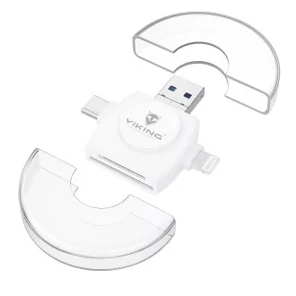 Čitalnik pomnilniških kartic VIKING V4 USB3.0 4V1 bela Čitalnik pomnilniških kartic VIKING V4 USB3.0 4V1 bela