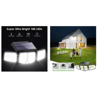 Zunanja sončna LED luč s senzorjem gibanja VIKING S180/1200lm/2200mAh/3 načini/IP65