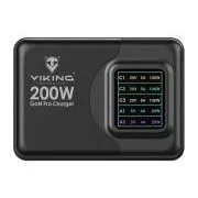 Viking USB GaN polnilec 200W PD PRO/omrežni adapter/izhod: 3xUSB-C,2xUSB-A/hitro polnjenje/