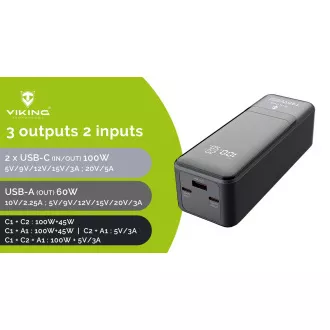 Viking PN-964PD 27000 mAh/Output:1xUSB-A,2xUSB-C/Input:2xUSB-C/LED zaslon