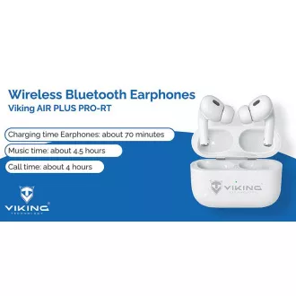Brezžične slušalke Bluetooth Viking AIR PLUS/ANC/BT/Wireless/White