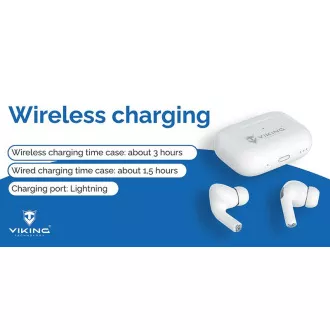 Brezžične slušalke Bluetooth Viking AIR PLUS/ANC/BT/Wireless/White