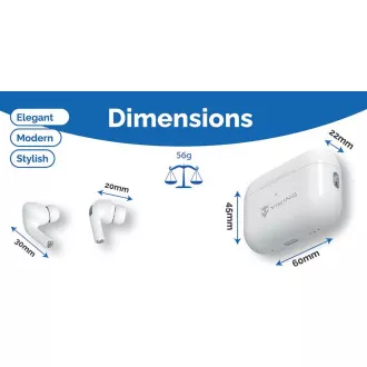 Brezžične slušalke Bluetooth Viking AIR PLUS/ANC/BT/Wireless/White