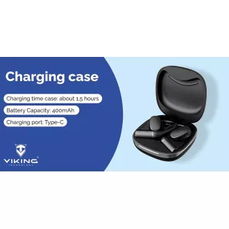 Brezžične slušalke Bluetooth Viking V49/BT/Wireless/Black