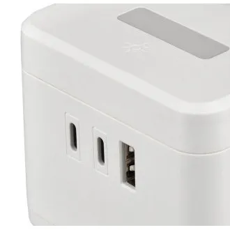 Napajalnik VIKING YC23H, bel/izhod:2xAC,1xUSB-A,2xUSB-C/Mobilno držalo/LED lučka/1,4 m kabla Napajalnik VIKING YC23H, bel/izhod:2xAC,1xUSB-A,2xUSB-C/Mobilno držalo/LED lučka/1,4 m kabla