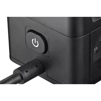 Napajalnik VIKING YC23H, črn/izhod:2xAC,1xUSB-A,2xUSB-C/Mobilno držalo/LED lučka/1,4 m kabla