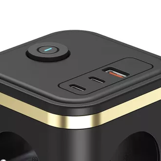 Napajalnik VIKING YC33, črn/izhod:3xAC, 1xUSB-A,2xUSB-C/Gumb za vklop/izklop/1,4 m kabla Napajalnik VIKING YC33, črn/izhod:3xAC, 1xUSB-A,2xUSB-C/Gumb za vklop/izklop/1,4 m kabla