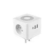 Napajalnik VIKING Y23L, bel/izhod:2xAC,1xUSB-A,2xUSB-C/svetloba LED na dotik