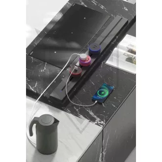 Vtičnica - vgradna Viking LZ60B/230V,50Hz/60cm dolžine/črna/do 7 modulov/IP20/aluminij/izvedena