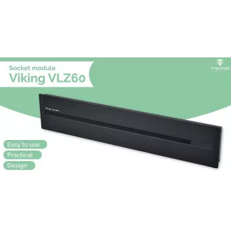 Vtičnica - vgradna Viking LZ60B/230V,50Hz/60cm dolžine/črna/do 7 modulov/IP20/aluminij/izvedena